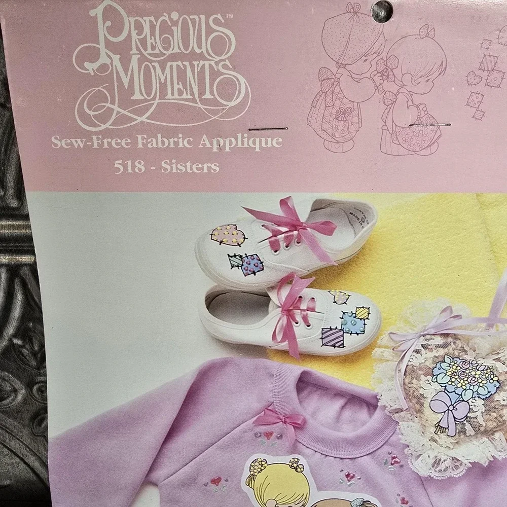 Vtg 1990's Precious Moments‎ Sew Free Fabric Applique - Sisters #518 NEW